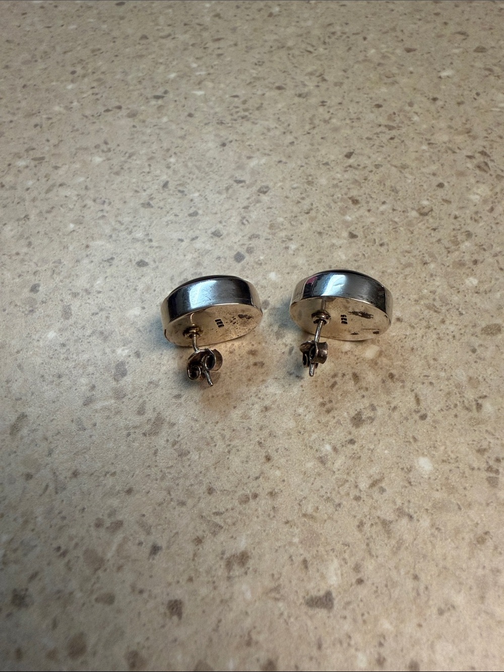 Sterling Silver Black Onyx Oval Stud Earrings - Picture 2 of 2